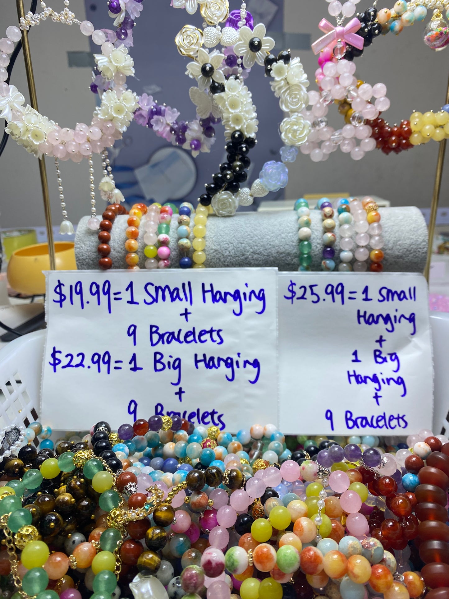 1 small hanging+9 bracelets