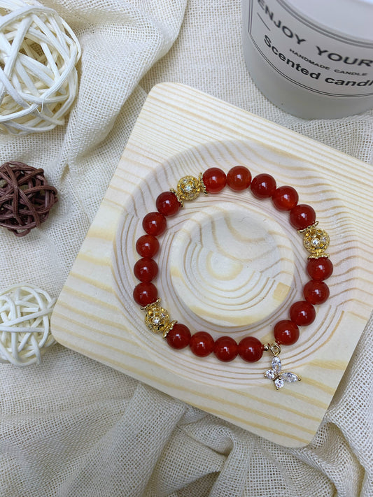 #B01 Carnelian Butterfly Bracelet